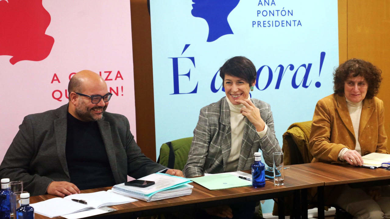 Rubén Cela, Ana Pontón e Goretti Sanmartín